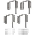 thumbnail image 1 of Updated U Patio Sliding Door Loop Lock Latch - 90/180 Degree Stainless Steel Security Bolt Lock for Barn, Garden, Fence Gate, Window - Multi-Angle Mounting (Silver-4 PCS), 1 of 6