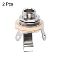 thumbnail image 3 of 2 Pcs Jack de entrada para guitarra 1/4" Jack estéreo mono para montaje en panel plateado para guitarra, bajo, altavoz, pedal, 3 of 5