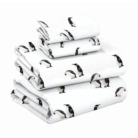 RUVANTI Flannel Sheets Queen Size - GOTS Certified 100% Organic Cotton, 4 Piece Warm, Soft & Breathable Set, Deep Pocket Snug Fit, Double Brushed Cozy All Season Bedding, Polar Parade