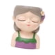 thumbnail image 2 of Maceta de mesa con diseño de niña de dibujos animados shamjiam maceta decorativa de resina Violeta gris, 2 of 8