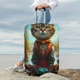 thumbnail image 5 of Cauagu Riverside Meditating Cat Print Travel Luggage Cover,Travel Dust-proof Suitcase Cover Softside Suitcase Protector for 18-32inch,Not Included Suitcase, 5 of 8
