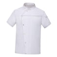 thumbnail image 1 of Milaget Chef Coat Short Sleeve Top Workwear Chef Clothes Waiter Waitress Apparel Cooking White XL, 1 of 9