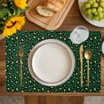 thumbnail image 4 of Green Black Placemats Set of 8, Elegant Modern Abstract Art Luxury Placemats for Dining Table, Place Mats for Kitchen Tabletop, Waterproof Wipeable Dining Table Mats Set, 4 of 9