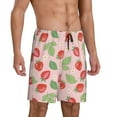 thumbnail image 2 of Wukai Strawberry Floral Men’s Short Pajama Pants With Pockets Soft Sleep Pj Shorts for Men-4X-Large, 2 of 6