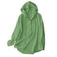 thumbnail image 2 of CFLVAEK Womens Sun Protection Hoodie Shirt Solid Color Long Sleeve Beach Vacation Blouse Casual Swimsuit Cover Up Tops Green XXL, 2 of 9