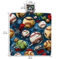 thumbnail image 2 of Baseball Canvas Picnic Mat Waterproof Sandproof Beach Blanket Portable Outdoor Rug 72" x 59" Foldable with Carry Strap for Camping Hiking Travel Grass Green Stripes, 2 of 6
