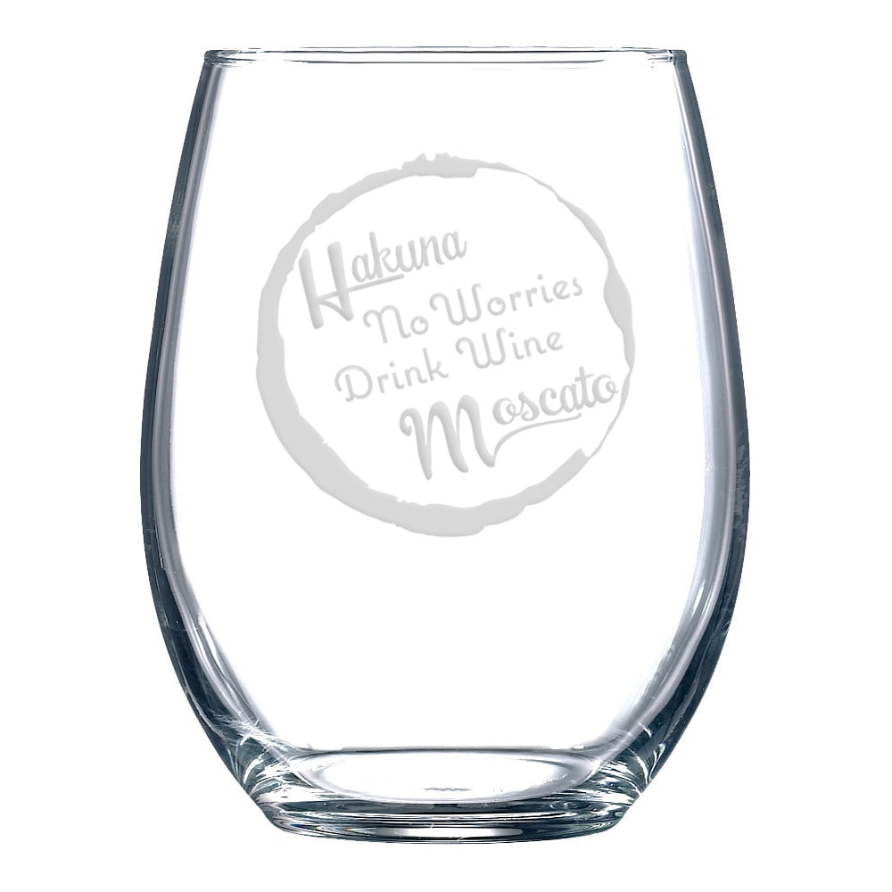 Disney Moscato Wine Glass Hakuna Moscato Wine Glass Funny Wine Glass Hakuna Matata Wine Gift Stemless Wine Glass Custom Wine Glass