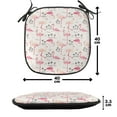 thumbnail image 4 of Flamingo Chair Seating Cushion Set of 6, Flamingos in Vintage Style Illustration Love and Romantic Animals Art Print, Seat Pads for Office with Anti-slip Backing, 16"x16", Beige Pink, by Ambesonne, 4 of 7