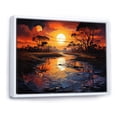 thumbnail image 2 of Designart "Horizons River Egypt Golden painting I" Egypt Floater Framed Wall Art Living Room, 2 of 7