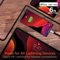 thumbnail image 3 of HyperGear 15421 60-Watt Charge and Sync Flexi USB-C to Lightning Flat Cable, 6 Feet (Black), 3 of 10