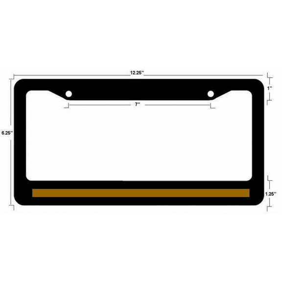 Support Dispatcher Police License Plate Frame Thin Gold Line Emergency
