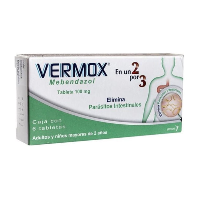 Vermox 100 mg Caja Con 6 Tabletas