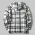 thumbnail image 4 of Mens Thermal Sherpa Fleece Lined Flannel Hoodies Button Down Long Sleeve Puffer Jackets Big and Tall Zip Up Plaid Coats, 4 of 7