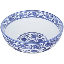Topbathy 1Pc Blue Ceramic Ramen Bowl for Home Use Chinese Style Porcelain Soup Bowl