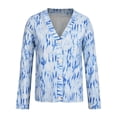 thumbnail image 2 of Gvmfive Women Blouse Tie Dye Print Buttons Long Sleeve Tops Shirt, 2 of 7