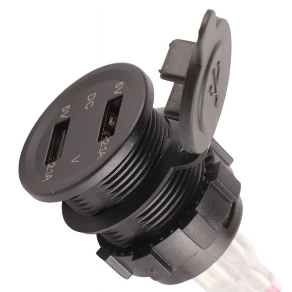 Cargador USB dual para motocicleta, cargador USB dual para motocicleta, cargador VUSB de carga rápida de doble puerto para motocicleta, estética elegante