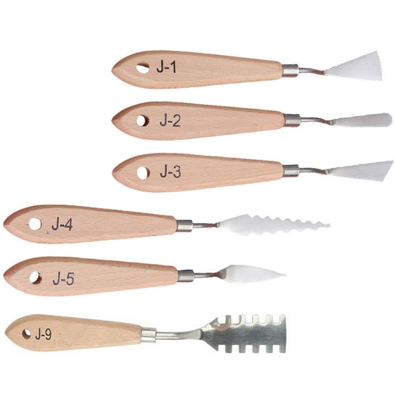 WORGEOUS  6 Pcs Oil Pastel Shaped Painting Scraper Tools Student