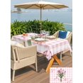 thumbnail image 4 of Outdoor Tablecloth with Umbrella Hole and Zipper, Pink Tulip Spring Floral Rectangle Table Cloth 52x70 Inch Waterproof Tablecloth, Romantic Flowers Modern Art Pink Plaid Picnic Table Cover for Patio, 4 of 7