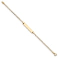 thumbnail image 2 of Real 14kt Yellow Gold Flat Curb Link ID Chain Bracelet; 6 inch; Lobster Clasp; for Adults and Teens; for Women and Men, 2 of 3