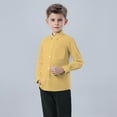thumbnail image 6 of Boys Dress Shirts Long Sleeve Collared Button Up Shirt Blouse Boy Girl School Uniform Clothes for Toddler Kids, 12 Months Yellow 02, 6 of 6