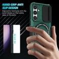 thumbnail image 3 of TECH CIRCLE Dual-Layer Rugged Case for Galaxy S26+, Built-in Slide Camera Cover/Kickstand, Compatible with MagSafe Wireless Charging, Shockproof Protective Hard Shell Phone Cover, Darkgreen, 3 of 10
