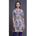 thumbnail image 2 of Bimba Kurtis Courtes pour Femmes Imprimées à Col Mandarin Robe à Manches Retroussables, 2 of 6