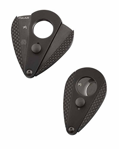 XiKAR Xi3 300BKCF Phantom Black Carbon Fiber Double Guillotine Cigar Cutter Gift Box Lifetime Warra Multi-Colored