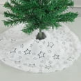 thumbnail image 5 of AuroraX White Plush Christmas Tree Skirt with Star Sequin Appliqué Small Soft Stylish Xmas Tree Mat 15" for Holiday Part Home Decorations, 5 of 6