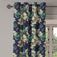 thumbnail image 2 of Ambesonne Vintage Grommet Curtain, Blossoms Dragonflies, 50" x 72", Mint Green and Dark Blue, 2 of 6