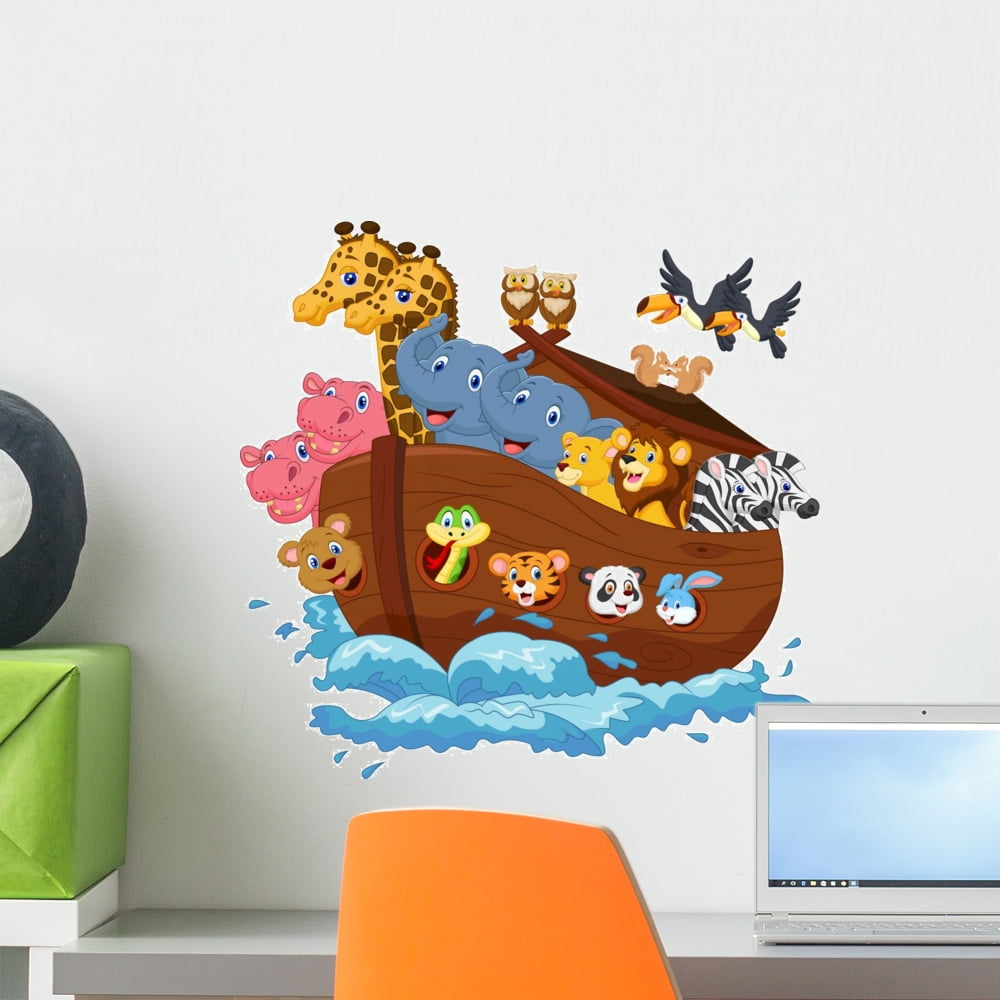 Noah's Ark Wall Decals Pastel Pairs Stickers Baby Nursery Animals Decorations 