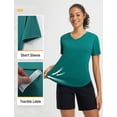 thumbnail image 6 of BALEAF Women's Short Sleeve Shirts UPF 50+ Sun Shirt V Neck UV Protection Workout Moisture Wicking Quick Dry Lightweight Green 3XL, 6 of 7