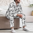 thumbnail image 7 of Naloa Retro Rooster Men’s Pajamas Set - Long Sleeve Button Down Sleep Shirt and Pajama Bottoms Sleepwear Set-X-Large, 7 of 7