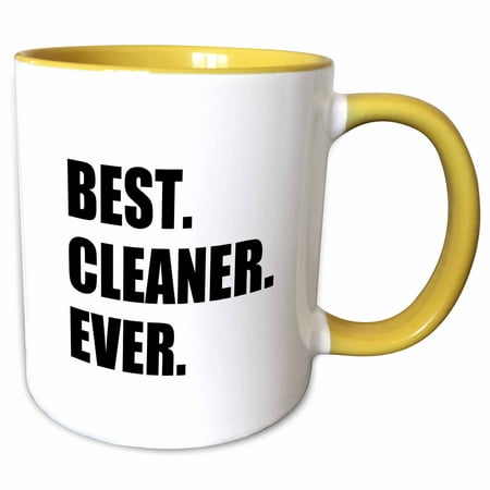 3dRose Best Cleaner Ever fun gifts for tidy neat freaks housepride houseproud - Two Tone Yellow Mug, (Best Freak Out Ever)