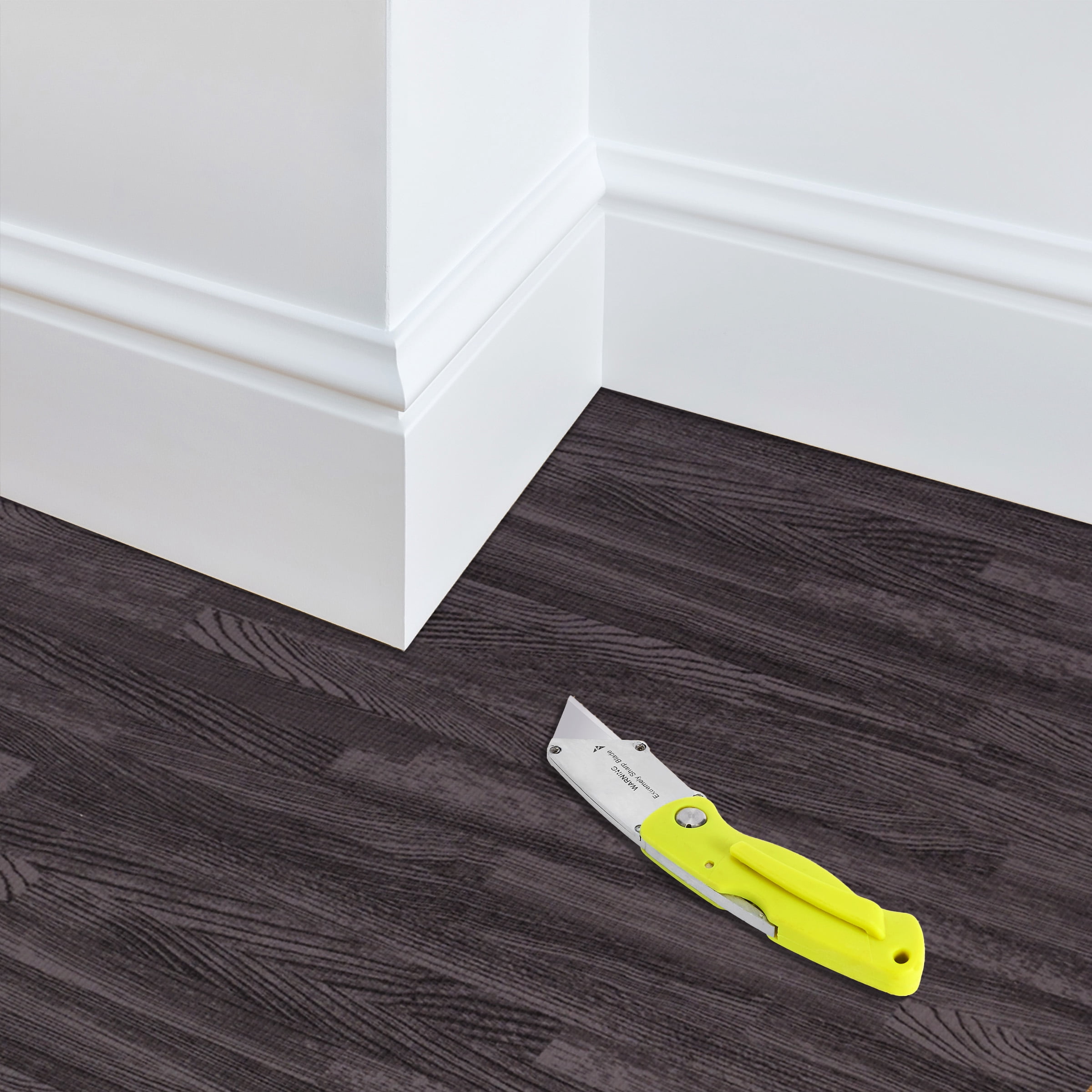 Sorbus Waterproof Wood Grain Foam Floor Tiles, 16 Tiles, 64 Sq Ft, Interlocking, Black Carbon