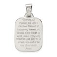 thumbnail image 3 of Sterling Silver Satin & Polished Mary w/Hail Mary Prayer Pendant, 3 of 4