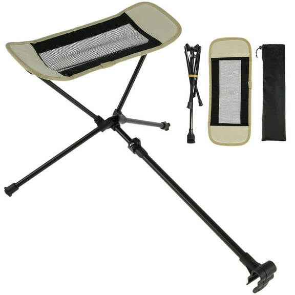 JUNWELL Camping Chair Foot Rest Portable Folding Leg Camping Footrest Heavy Duty Attachable Camp Footrest Retractable Camping Footrest