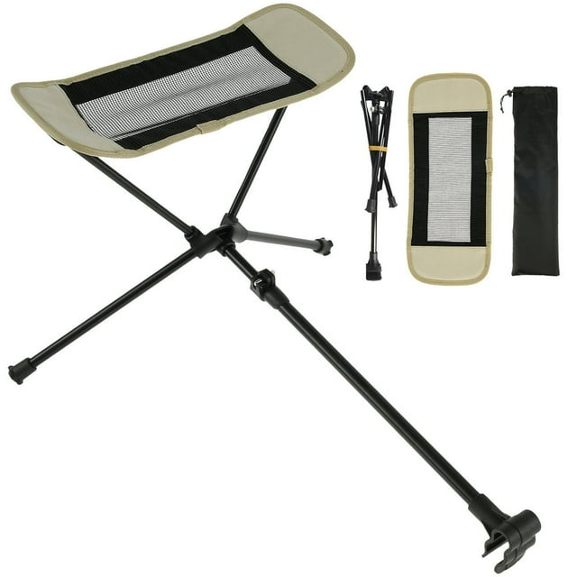 DEBGFS Repose-Pieds de Chaise de Camping Portable Pliant Jambe Repose-Pieds de Camping Robuste Amovible Repose-Pieds de Camping Rétractable, Beige