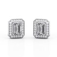 thumbnail image 1 of Pendientes JeenMata con Bisel Engastado y Moissanita de Corte Esmeralda de 2,15 Quilates Chapado En Oro Blanco de 18 K sobre Plata, 1 of 4