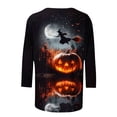 thumbnail image 5 of Tqyyweavej Womens Halloween 3/4 Sleeve Crew Neck Shirts Plus Size Fall Halloween Funny Graphic Top Loose Fit Spooky Season Tees S-5XL, 5 of 6