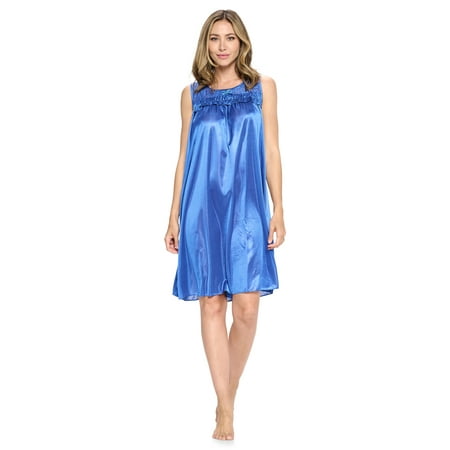 

Casual Nights Women s Tricot Sheer Lace Sleeveless Nightgown