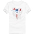 thumbnail image 4 of SOOMLON Red White and Blue Blouses for Women Heart Distressed Patriotic Shirts Crew Neck Usa Flag Tops Short Sleeve Trendy T-Shirt Slimming Tee Blouse Resort Wear, 4 of 8