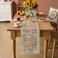 thumbnail image 2 of Boho Beige Flowers Table Runner - 108 Inch Long Spring Abstract Watercolor Floral Leaf Cotton and Linen Blended Dress Scarves Farmhouse Table Runner for Kitchen Dining, Coffee Table, 13" x 108", 2 of 8