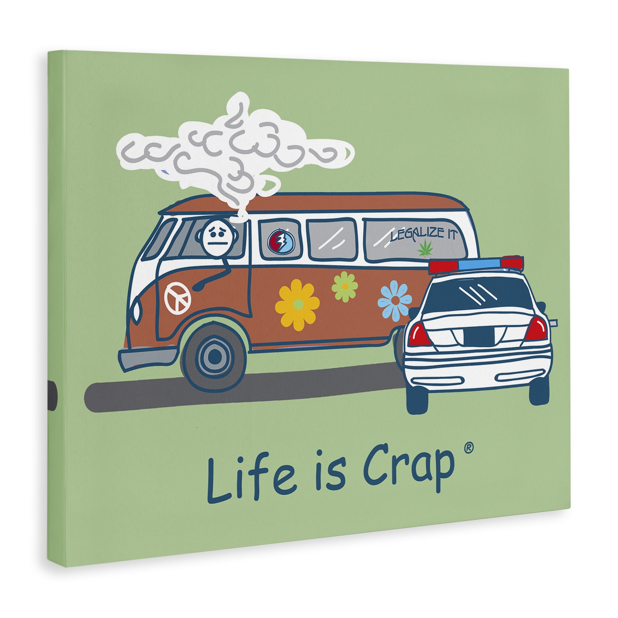 Stupell Industries Caught Van Smoking Novelty & Humor Painting Wrapped Canvas Art Print Wall Art, 30 x 24