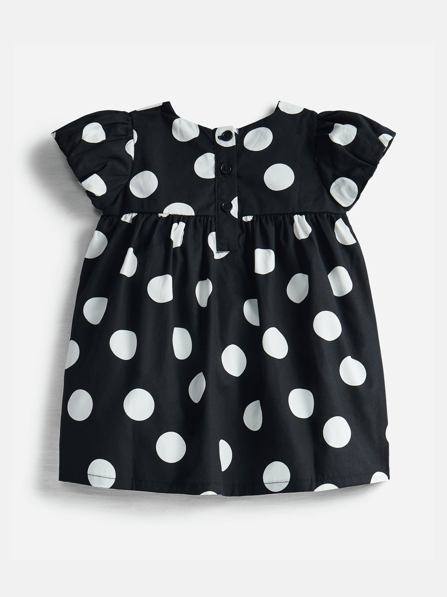 Wonder Nation Baby Girls Puff Sleeve Cotton Dress with Bloomers, 2 Piece, Sizes 0/3M-24M