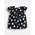 thumbnail image 2 of Wonder Nation Baby Girls Puff Sleeve Cotton Dress with Bloomers, 2 Piece, Sizes 0/3M-24M, 2 of 3