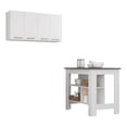 thumbnail image 1 of FM FURNITURE Caledon 2-Piece Modern Engineered Wood Kitchen Set in White/Onyx, 1 of 8