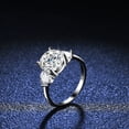 thumbnail image 1 of Anillo de plata S925 Anillo de diamantes Mossan de 3 quilates Anillo de diamantes en forma de corazón para mujer Anillo de bodas con forma de huevo de paloma, 1 of 5