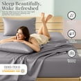 thumbnail image 6 of Lux Decor 100% Organic Viscose from Bamboo Sheets Set King Size - 4 Piece Ultra-Soft Luxury Cooling Bed Sheets, 16" Deep Pocket, Breathable & Hypoallergenic - Grey, 6 of 10