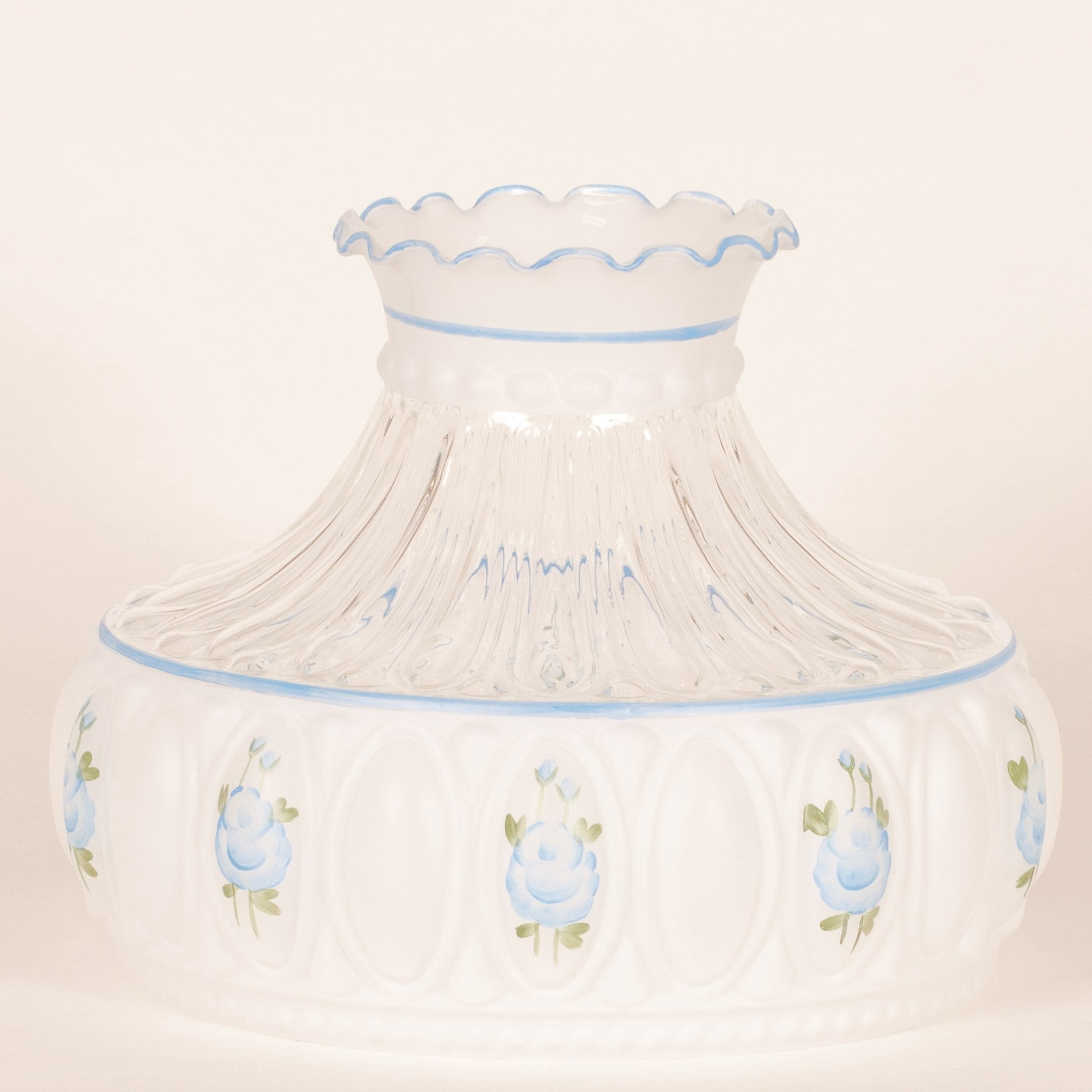 Aladdin 10" Blue Rose Glass Lamp Shade M750