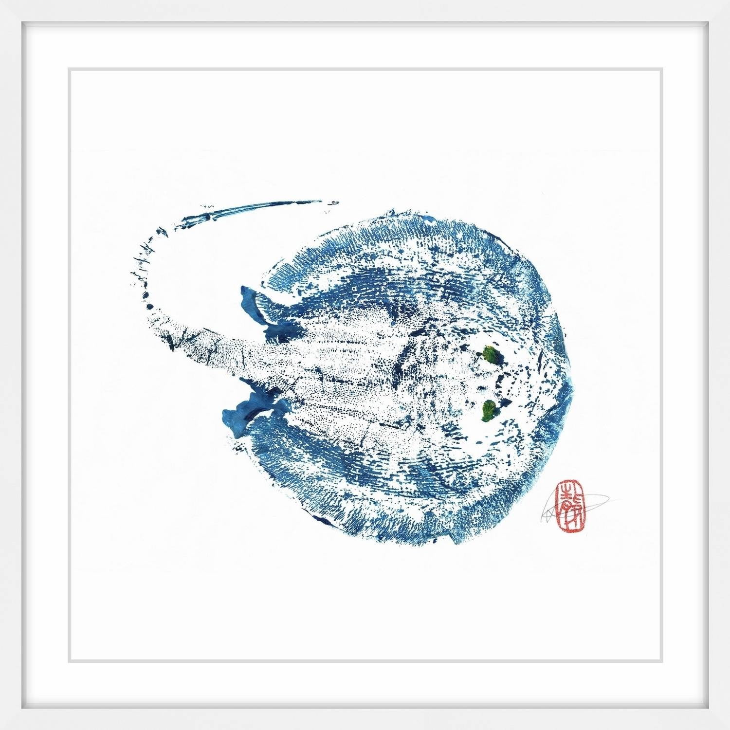 Stingray Blue Framed Painting Print